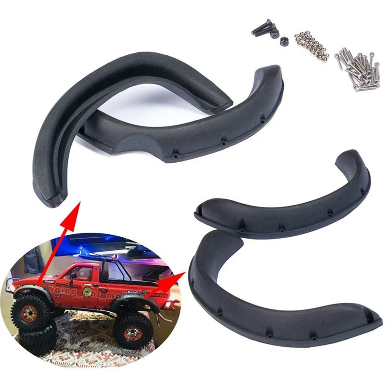 4Pcs Rubber Fender Prevent Scratch Widening Wheel Eyebrow for 1:10 Tamiya RC 4WD TF2 Mojave Hilux Crawler Car Body Part | Игрушки и