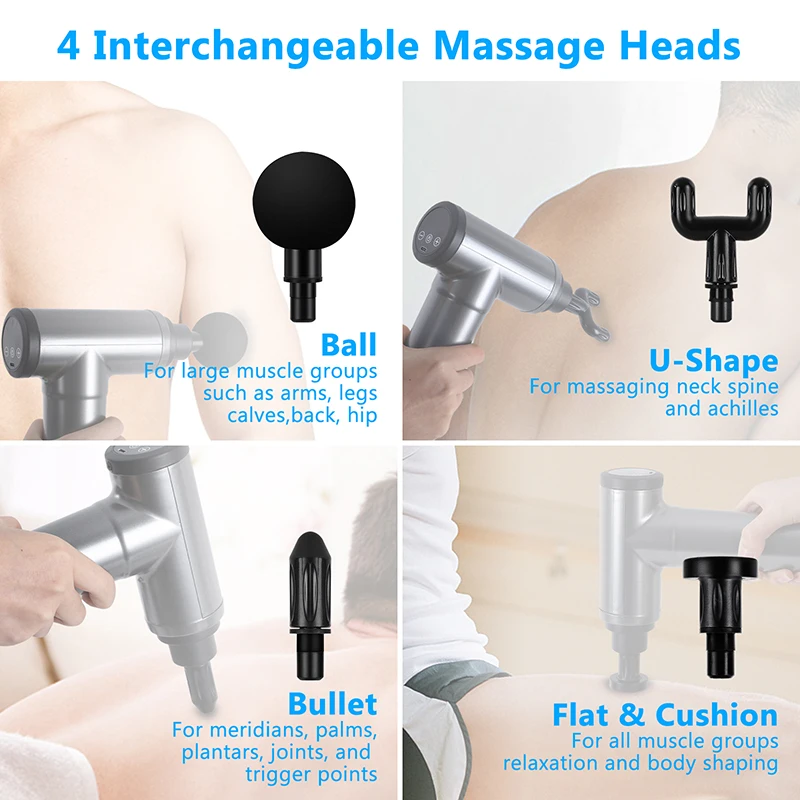 

30 Speeds LCD Display Massage Gun Deep Muscle Massager Fascia Muscle Pain Body Neck Exercising Relaxation Slimming Relief