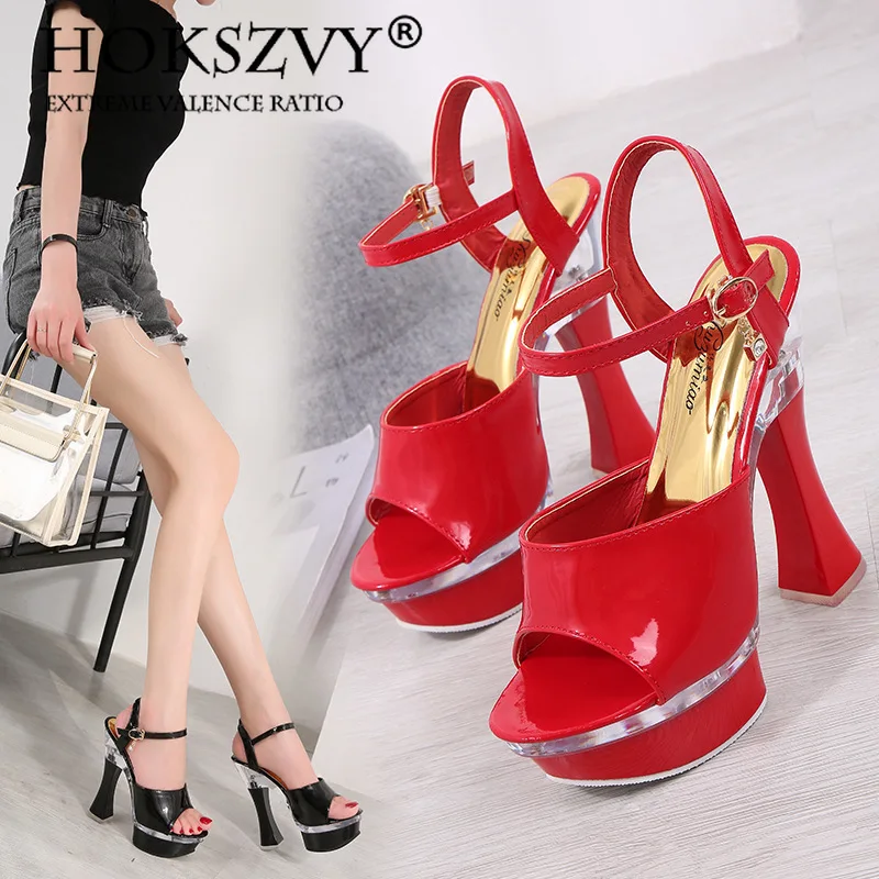 

HOKSZVY 10365 Series 9cm Heel 4cm Platform Women's Summer Water Table Anti-slip Thick Bottom Sexy Shoes for Women Sandals LFD