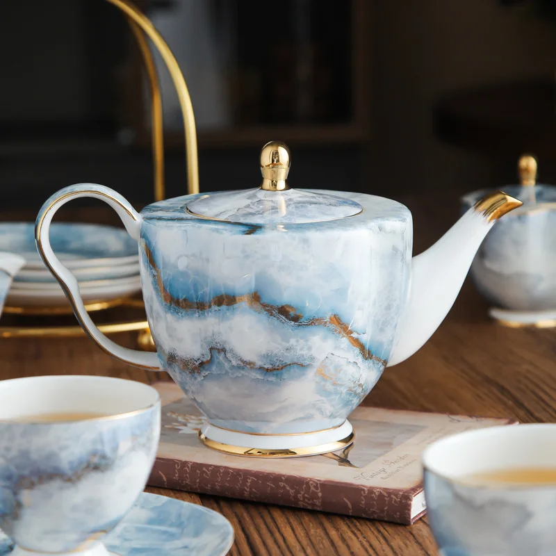 Creative Bone China Tea Set 35oz Coffeeware Simple Coffee Pots For English Afternoon Black Tea High-Grade Teaware Home Office