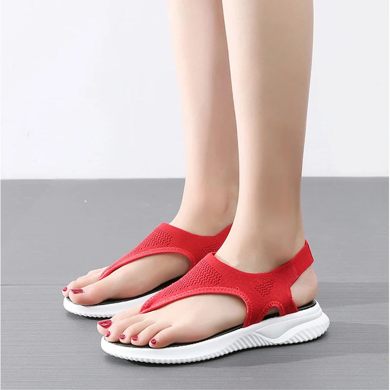 Женские мягкие сандалии на танкетке удобные плоской подошве женские лето