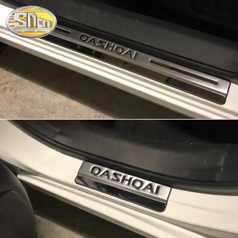 4 шт. высококачественная нержавеющая сталь Добро пожаловать педаль автомобиля Накладка педали отделка порога для Nissan Qashqai J11