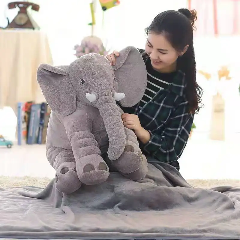 

Lovely 80CM Elephant Soft Pillows Baby Sleeping Pillow Stuffed Plush Doll Stuffed Animals Toys for Kids Baby Children Gifts
