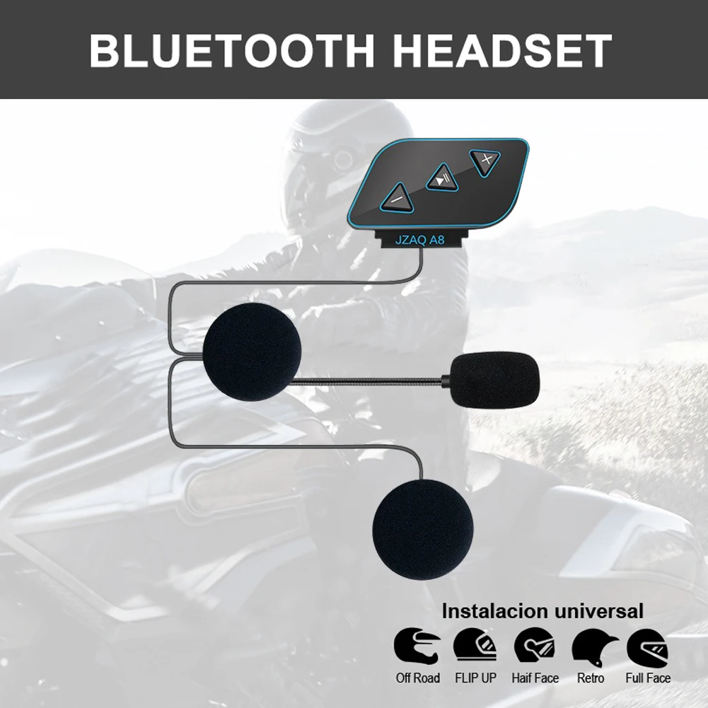 

A8 Motorcycle Bluetooth 5.0 Helmet Headsets Intercom Call Motorbike Stereo BT Wireless Communication Headphone Motor Accessories