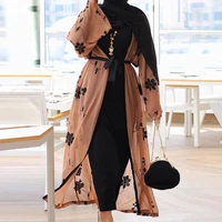 chiffon dubai abaya kimono islam muslim hijab dress abayas for women kaftan caftan marocain turkish islamic clothing robe coat