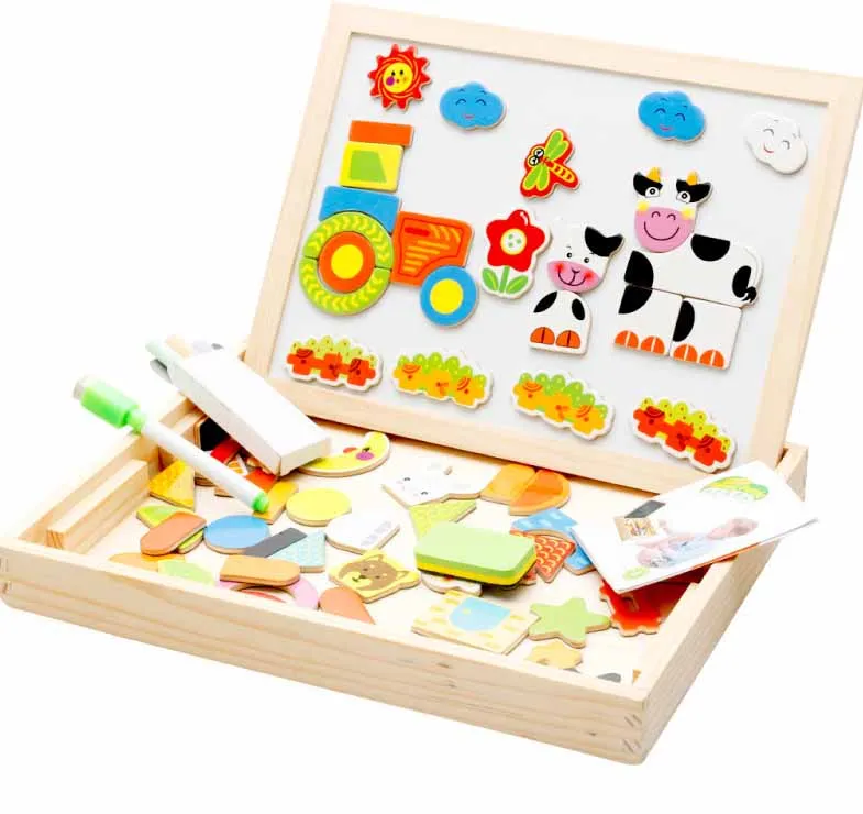 Доска для рисования и письма магнитная головоломка двойной мольберт детская