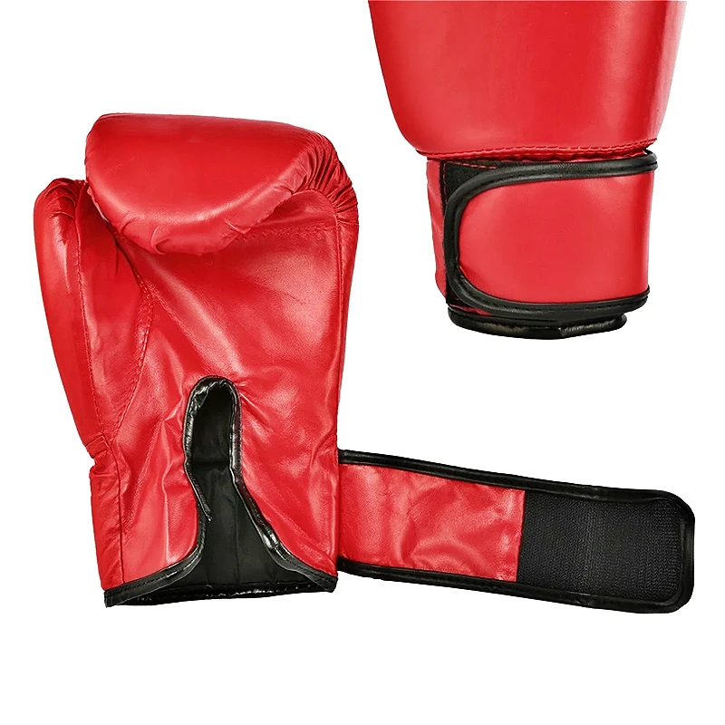Красные пу взрослые Кикбоксинг перчатки Каратэ Муай Тай свободный бой ММА Санда