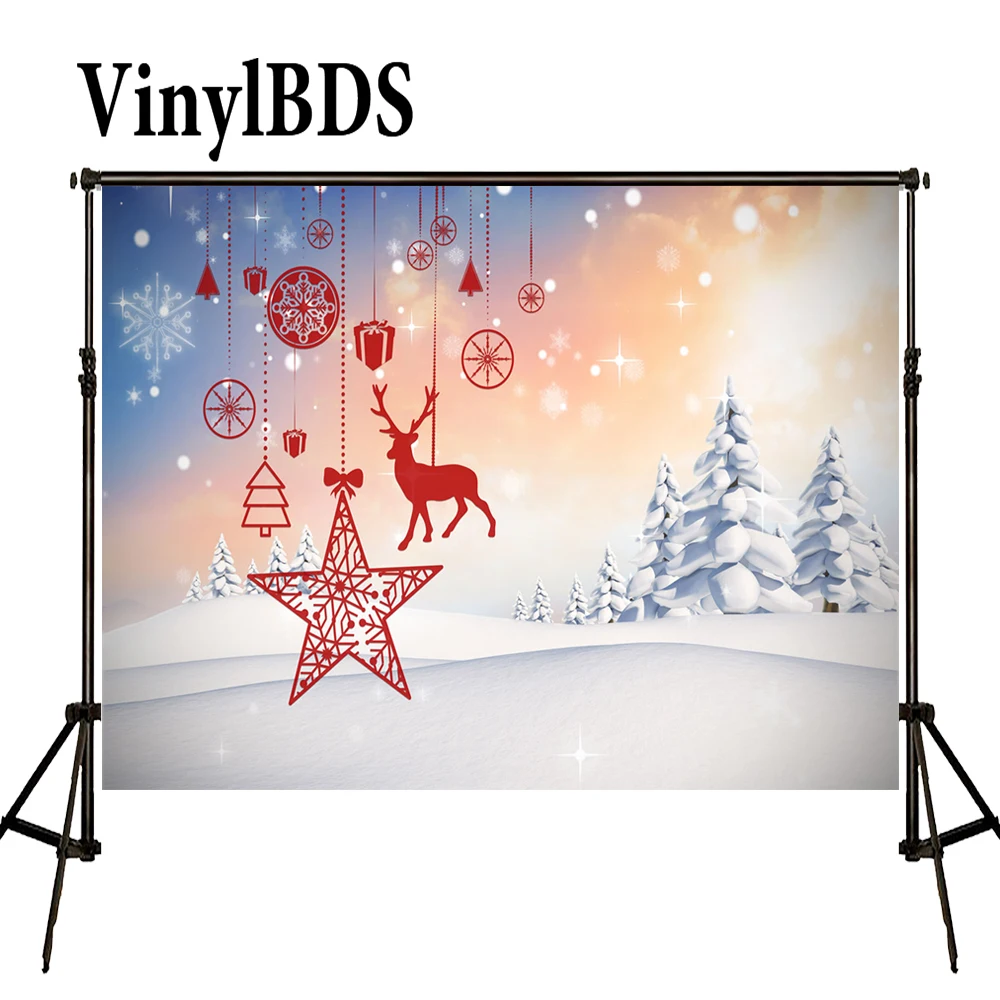 

Рождественский фон для фотосъемки VinylBDS, Зимний Снежинка, лось, звезда, фоны для фотосъемки детей, фоны для фотосъемки Hj02160