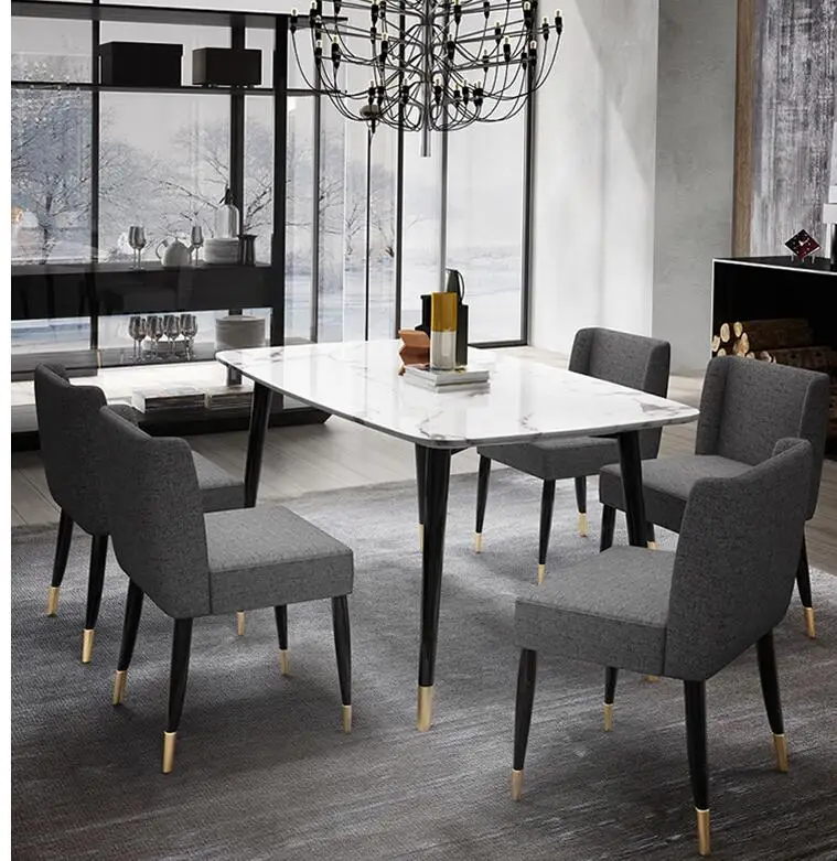 Легкими роскошными мраморный обеденный стол современный минималистский для маленькой квартиры или обеденный стол и стулья комбинированный обеденный стол для дома Nordic