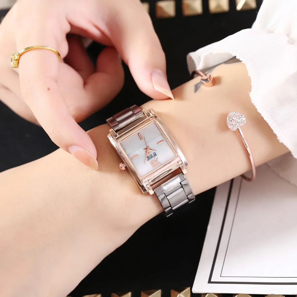 

Hot Women Watches Casual Ladies Square Watch Fashion Stainless Steel Strip Quartz Wristwatch Female Clock Relogio Feminino /d
