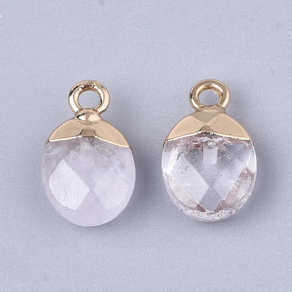 20 шт граненые гальванические натуральные и синтетические овальные каменные