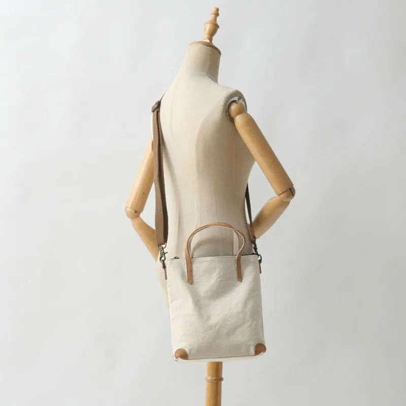 Женская Холщовая Сумка в Корейском стиле сумка через плечо Mori однотонная ручная