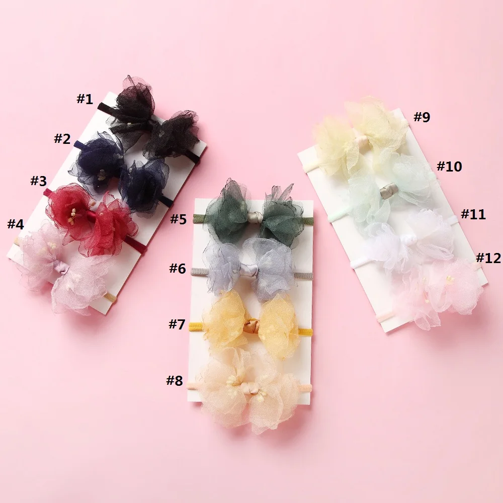 

Korea Chiffon Hair Bows Flower hair accessories for girls headbands for baby girls Chiffon hair bands for kids Princess Gifts