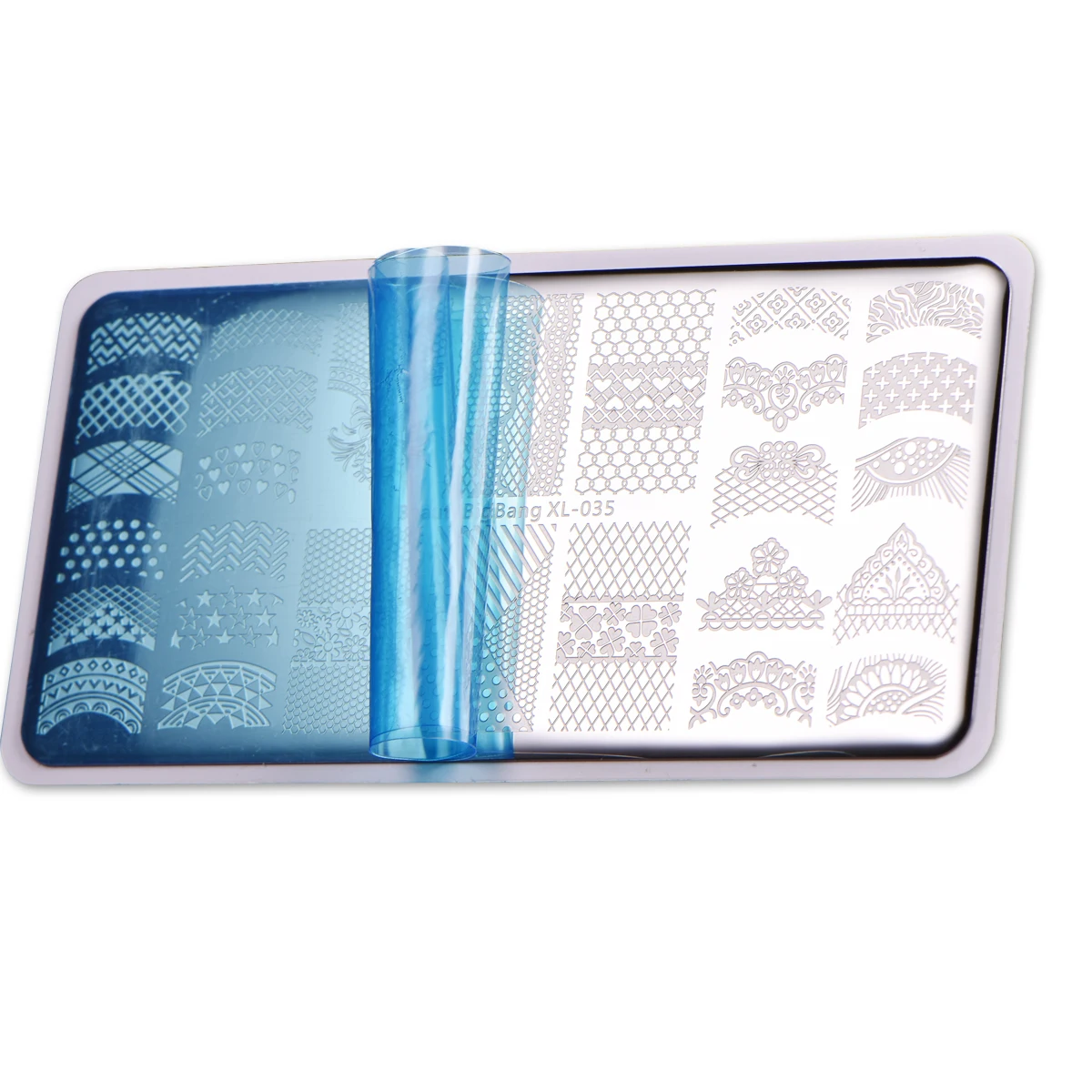 Кружевные тисненые пластины для ногтей привлекательное изображение в полоску 6*12