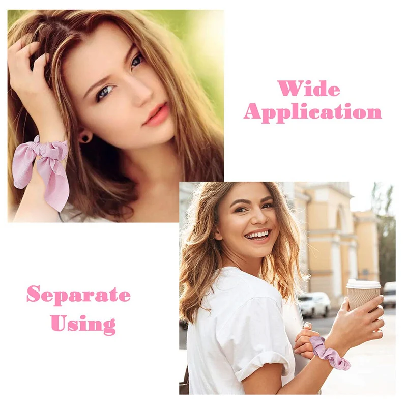 Резинки для волос Женские однотонные мягкая эластичная лента с бантом хвоста