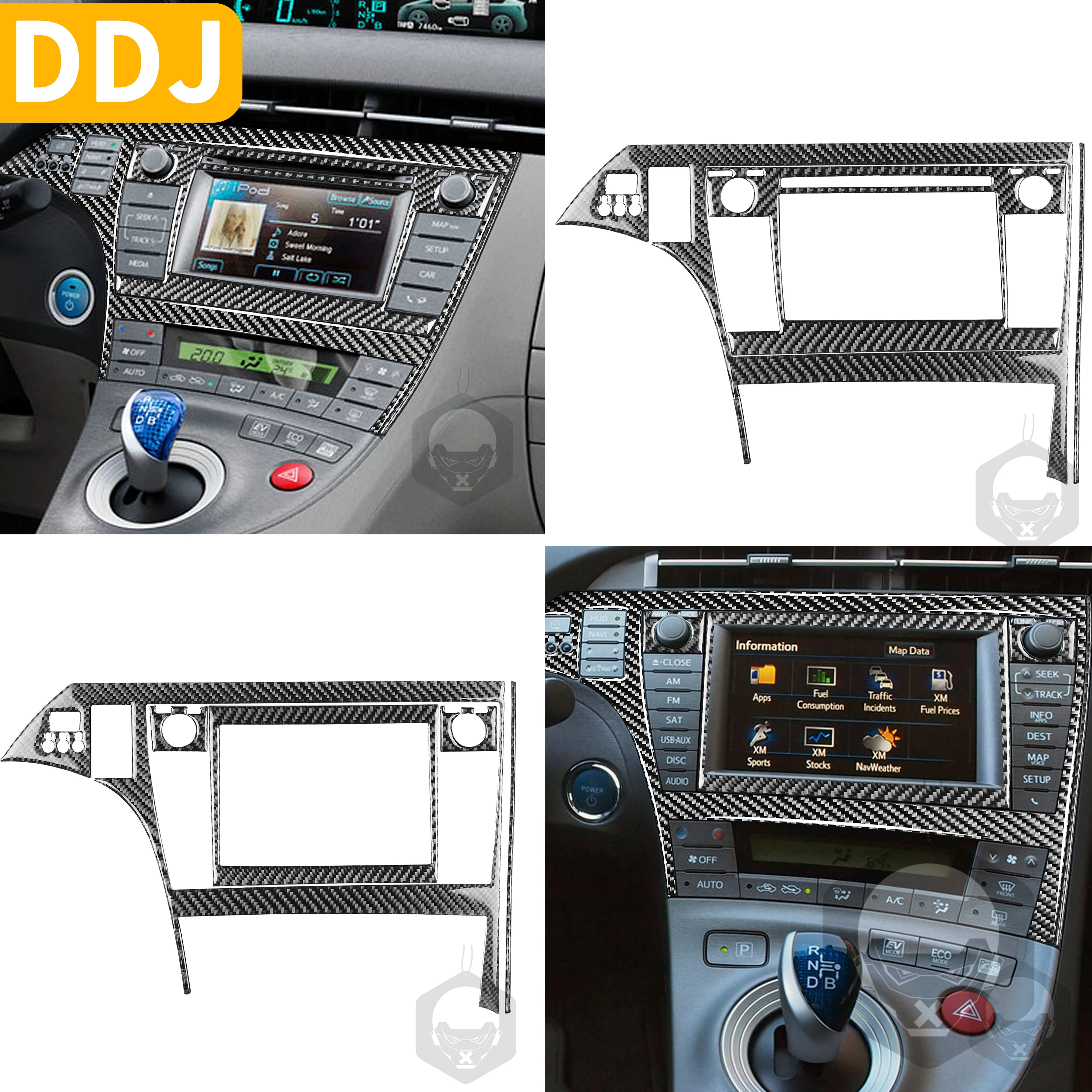 Для Toyota Prius XW30 ZVW30 ZVW35 2009 2015 центральная консоль из углеродного волокна
