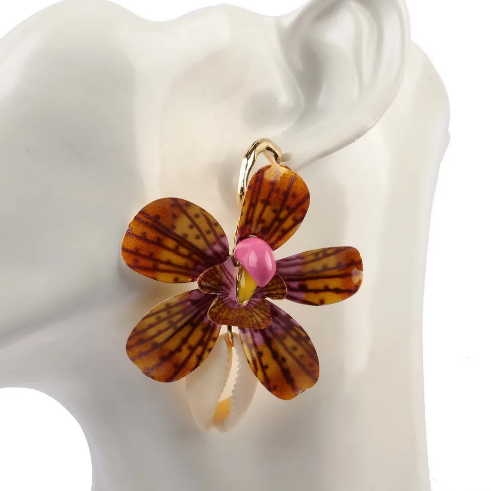 Женские Висячие серьги-подвески Florosy серьги золотистого цвета с металлической