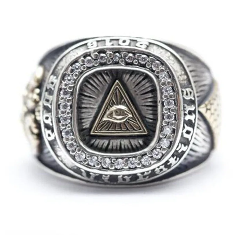 Мужское модное винтажное мужское кольцо с гравировкой в виде Божьего глаза