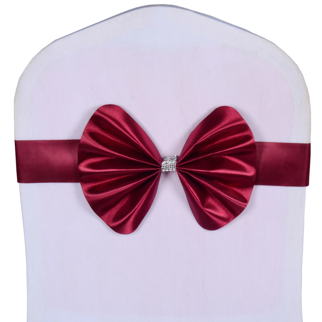 

Wedding Sash Spandex Chair Sashes Stretch Band Bow Tie Butterfly Wedding Party Hotel Banquet Event Decoration Wholesale