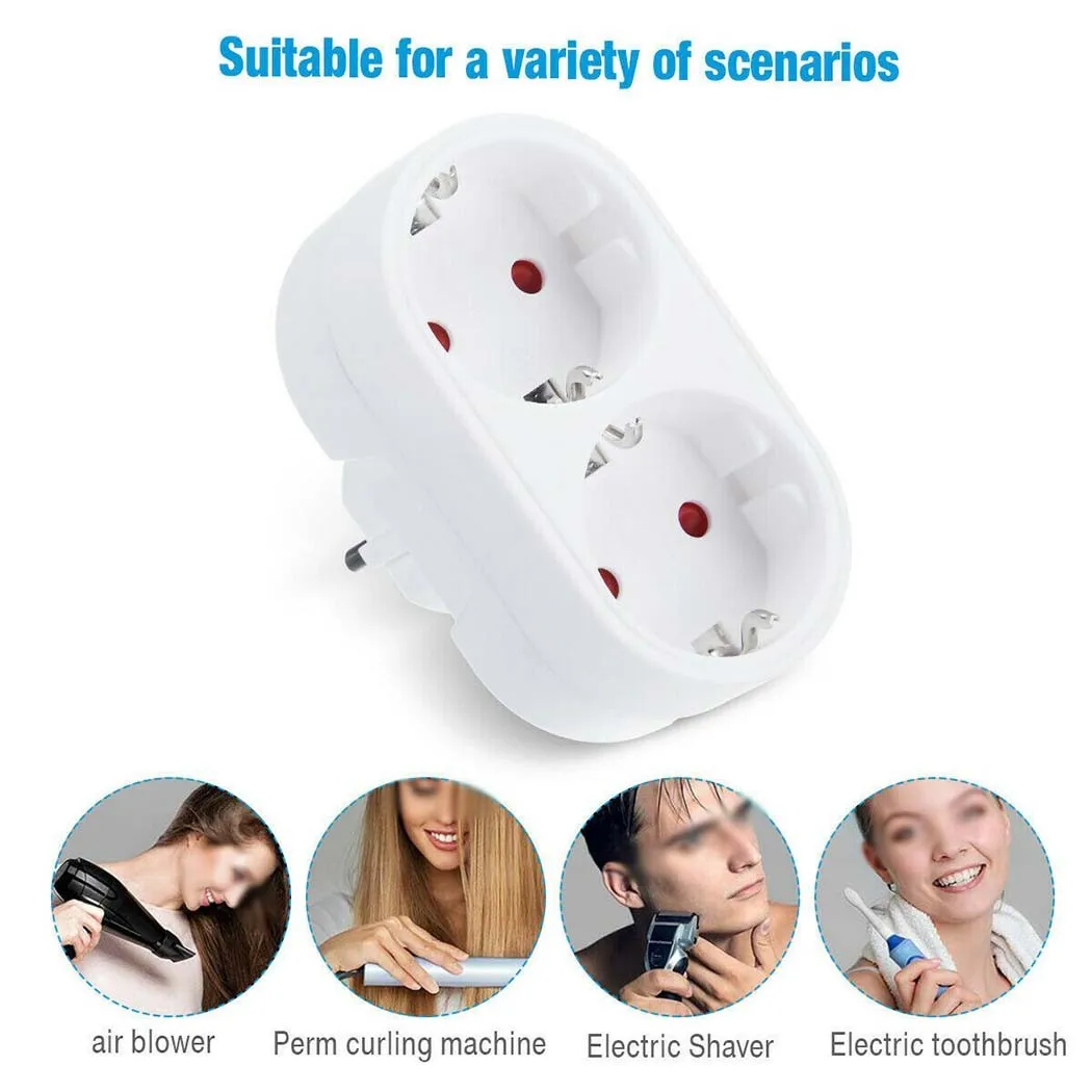 

EU German Conversion Plug 1 TO 2 Power Outlet Travel Socket Adapter 16A 250V Conversion Plug Electrical Socket Accessories
