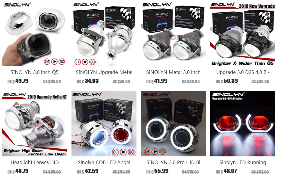 SINOLYN супер 3,0 ''h1 HID би ксеноновые линзы проектор фары H1 H4 H7 рассеиватель фар полностью металлический автомобиль Стайлинг части автомобилей