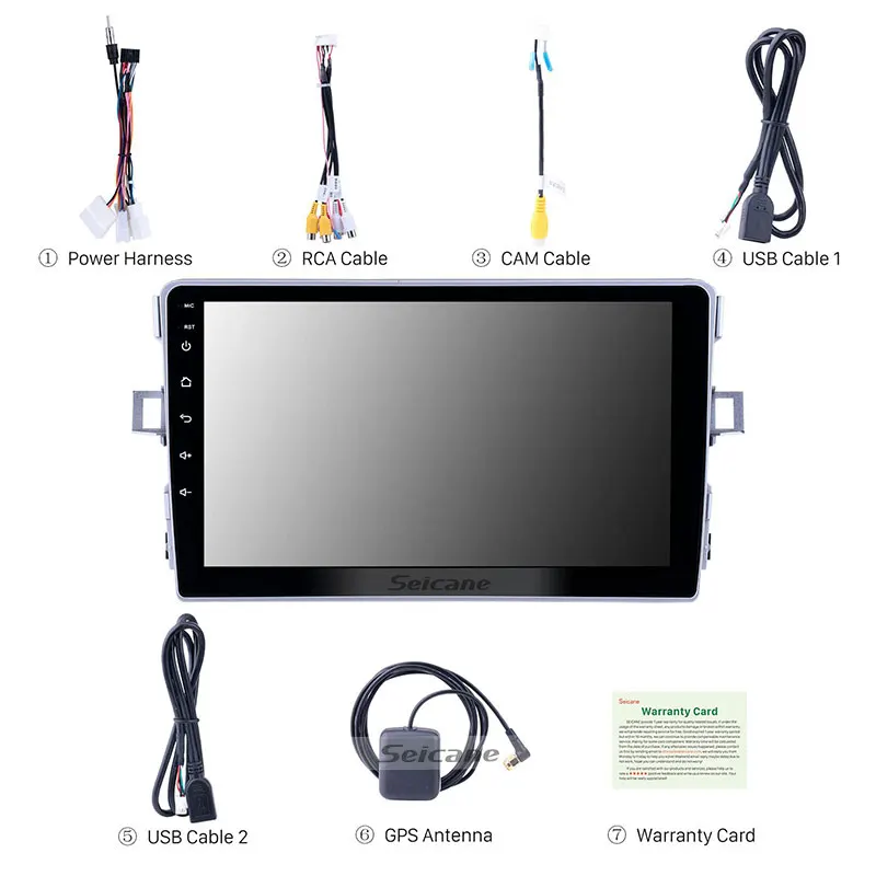Автомобильный мультимедийный плеер Seicane с GPS навигацией 2din Android 10 0 8 ядерный