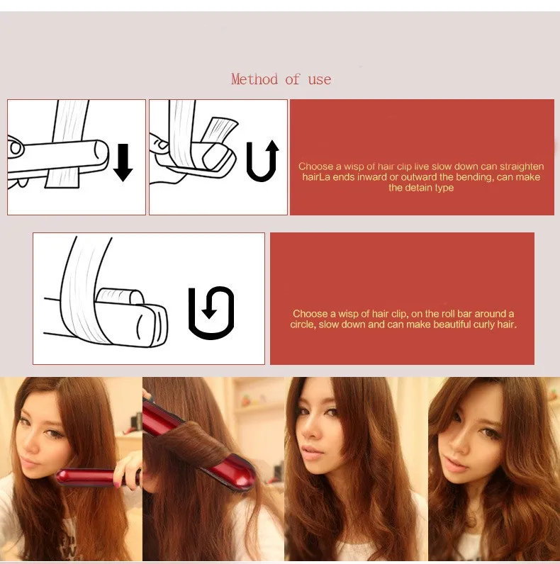 Выпрямитель для волос с керамическим покрытием плойка ЖК дисплеем 2 в 1