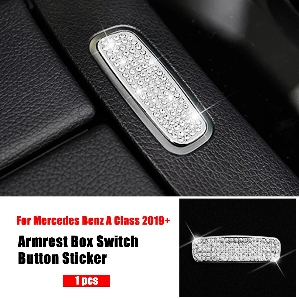 

For Mercedes Benz A Class W177 2019-2022 A180 A200 A220 A250 A35 AMG Center Armrest Storage Box Switch Button Crystal Trim