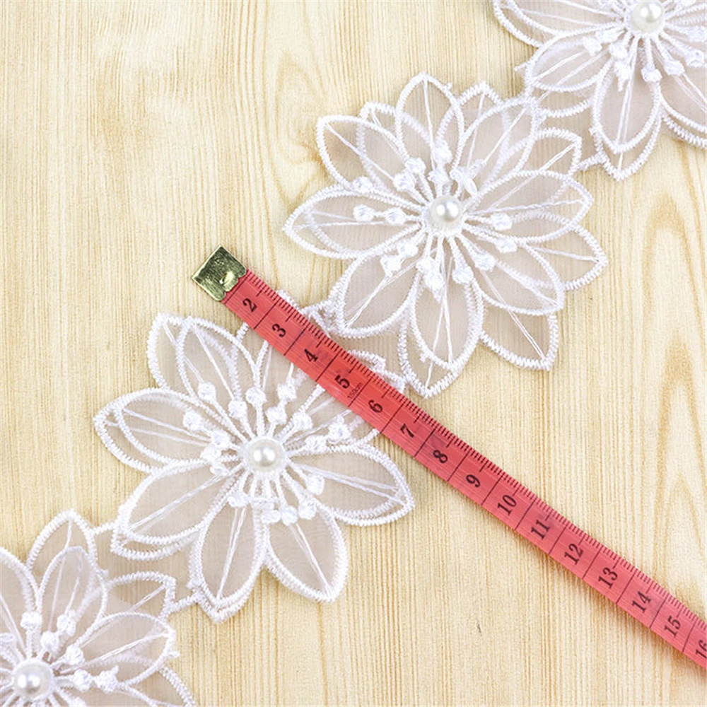 1 м белый с цветами из бисера кружевной отделкой органзы вышивкой платья Прошитые