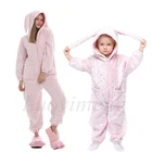 Пижама в виде животного для взрослых женщин единорог пижамы костюм пижама кигуруми кролик Пижамные комплекты для детей по мотивам мультфильмов, комбинезон, пуховик с принтом в виде панды, ночная рубашка