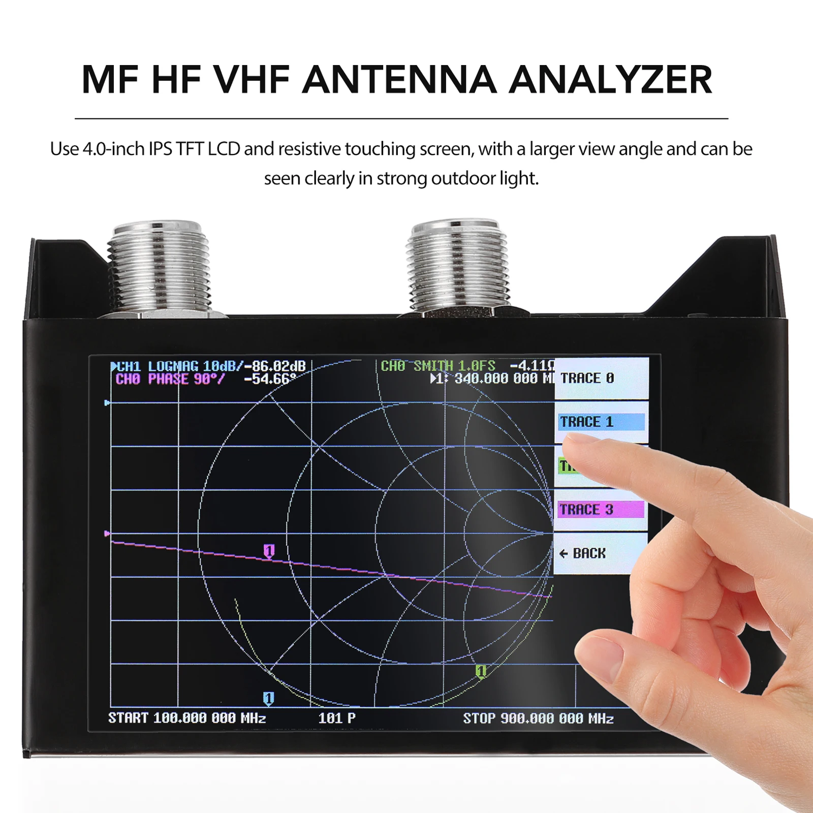 4.0 Inch Touching Screen 3G Vector Network Analyzer SAA-2N NanoVNA V2 Antenna Analyzer Shortwave HF VHF UHF with Iron Housing