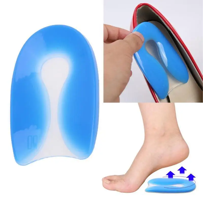 

1Pair Foot Pain Relief Silicone Gel U-Shape Plantar Fasciitis Heel Protector Heel Spur Cushion Pad Shoe Insert Insole Men Women