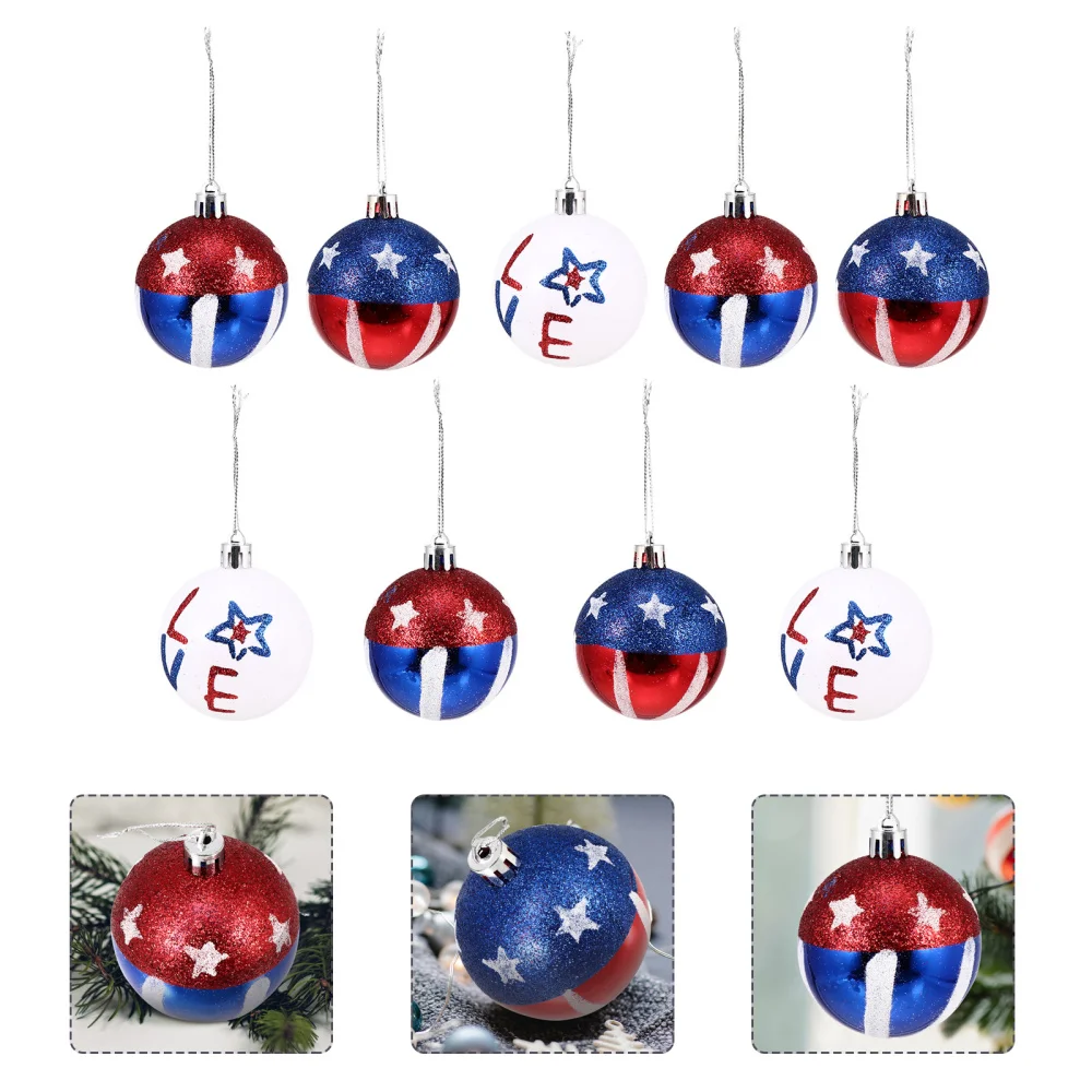 

9Pcs 4th of July Hanging Balls Decorative Hanging Ornaments Tree Decorations
