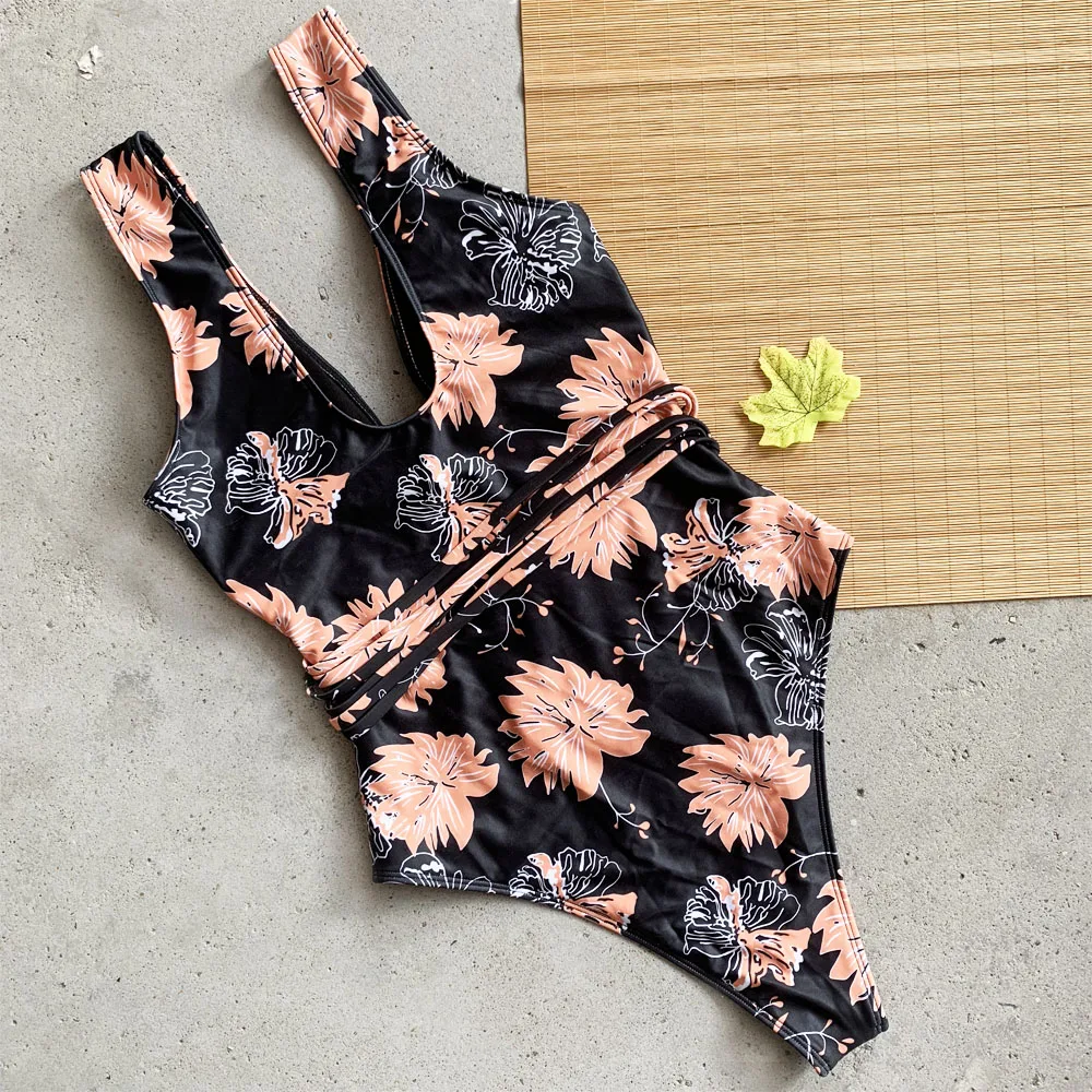Сексуальный слитный купальник для женщин 2020 бандаж с высоким вырезом монокини