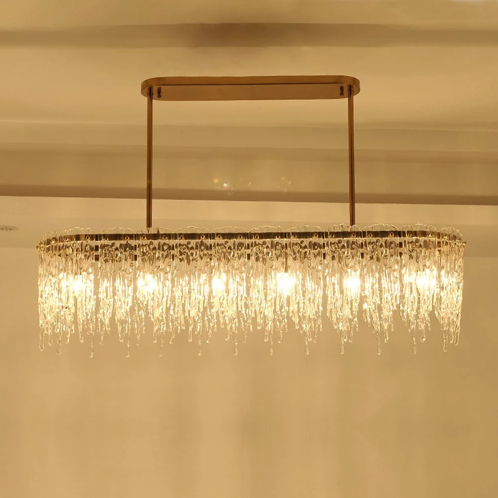 

DX Luxury Design Rectangular Chandelier LED Lamp AC110V 220V Modern Dining Room Living Room Hanging Lights