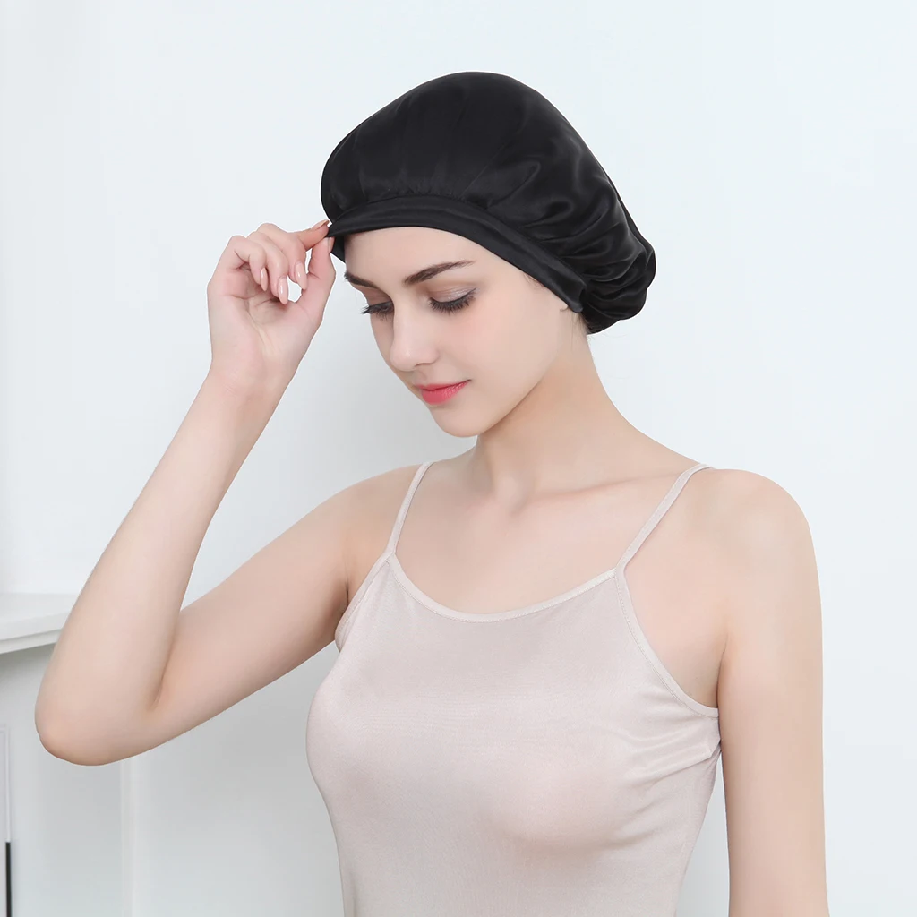 

Women Pure Silk Sleep Hats Wrap Night Cap Hair Care Bonnet