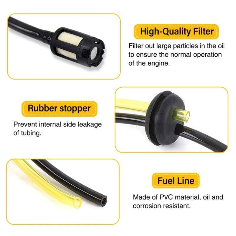 

5pcs Petrol Filter Hose Gasket Kit for Timbertech Earth Drill Hedge Shears Brush