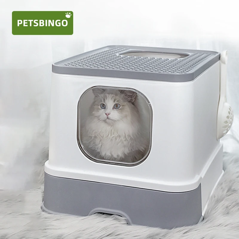 

Pets Bingo Cat Litter Box Drawer Type Large Space Cat Toilet Top Entry Fully Enclosed Extra Deodorant Splash-proof Cat Supplies