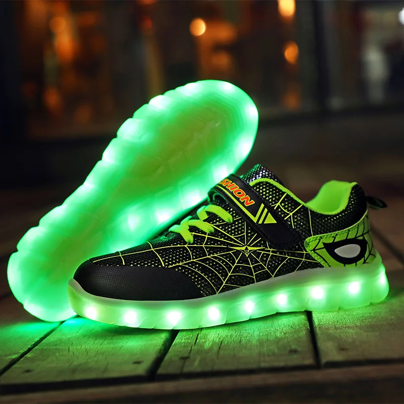 Детские светящиеся кроссовки IGxx с застежкой-молнией USB-зарядкой | Мать и ребенок