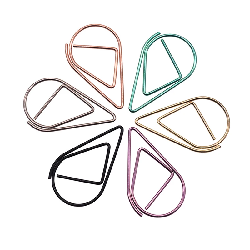 50 шт. металлическое приспособление в Материал падение Форма Бумага зажимы цвета: