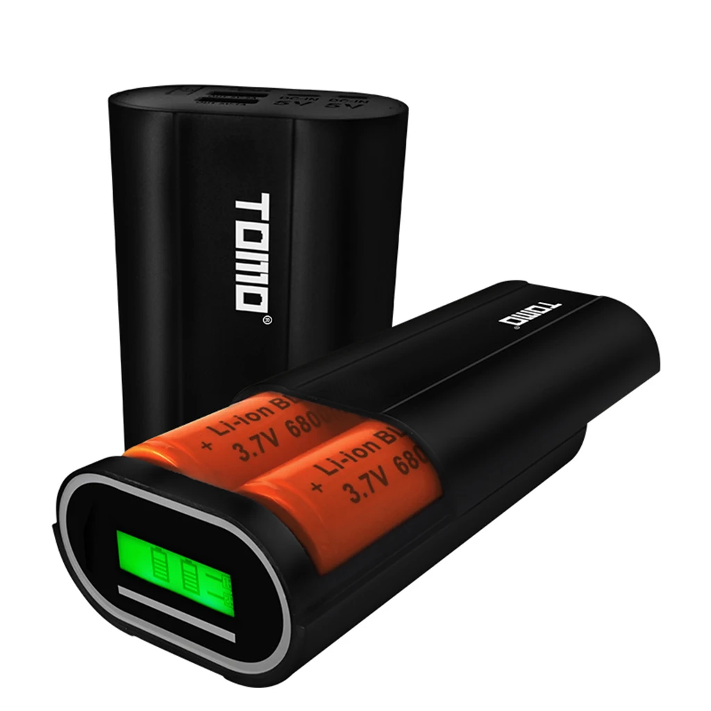 TOMO D2 USB Li-Ion интеллектуальное зарядное устройство портативный lcd умный мобильный внешний аккумулятор чехол с двумя аккумуляторами 26650 с двумя выходами