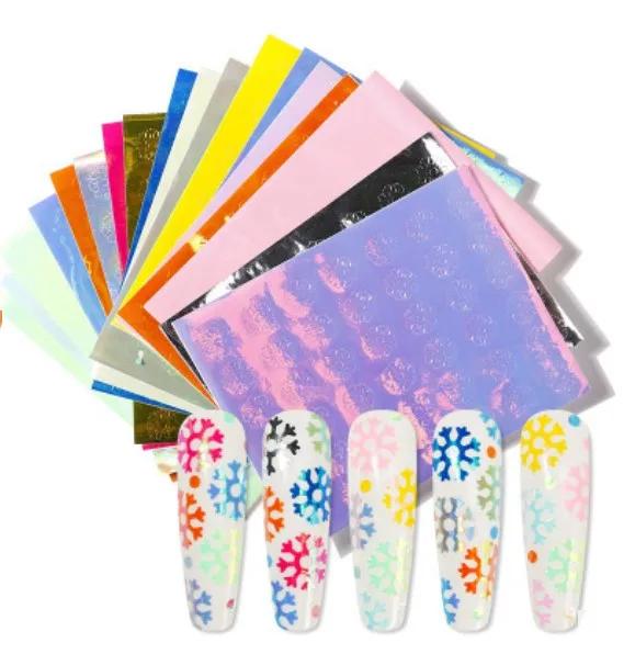 Новейшие Стикеры для ногтей с голографическим оленем 15 листов/партия лазерная