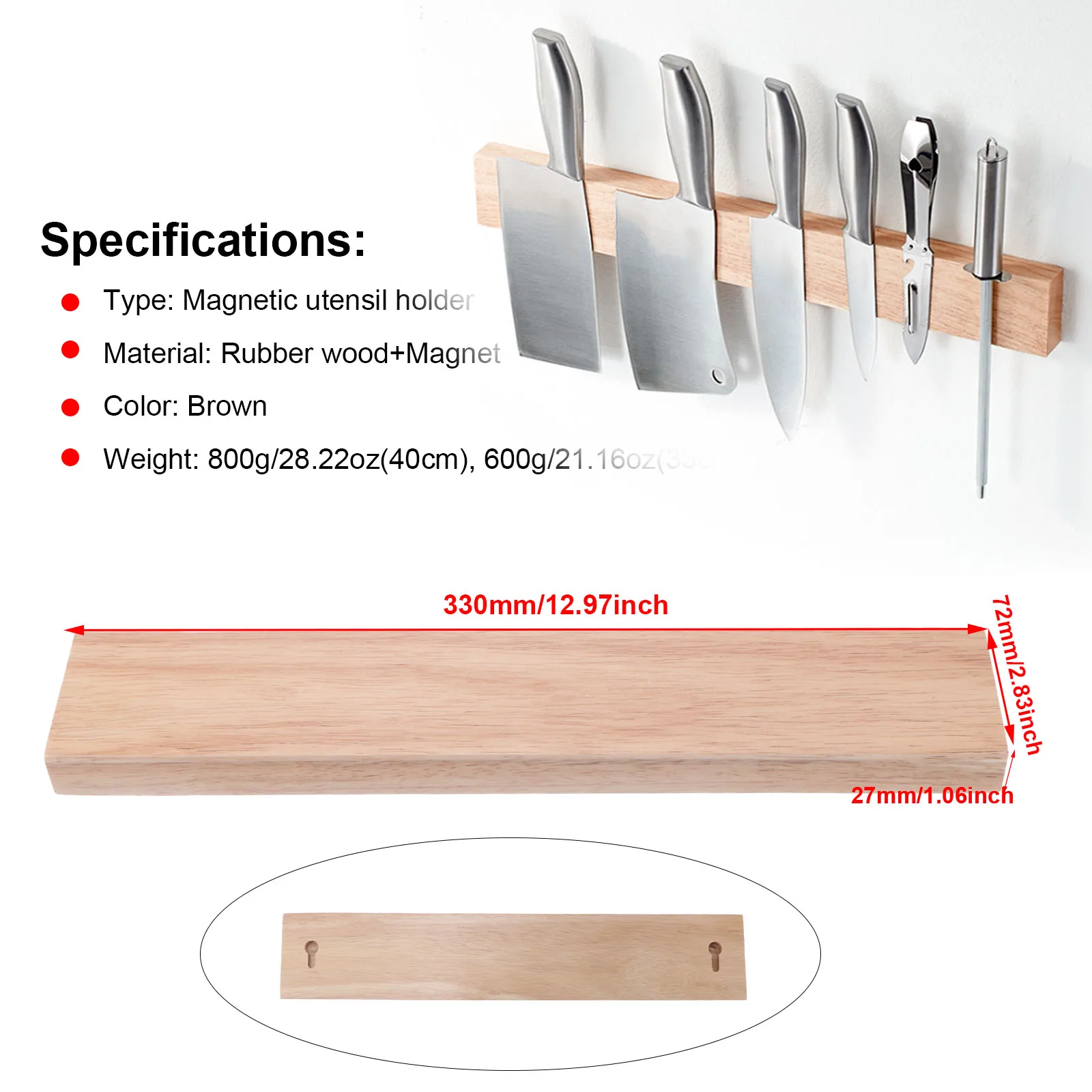 

Magnetic Knife Holder Floating Utensil Organizer Wall-Mounted Cookware Holder with Strong Magnetic Force Adhesive Install Knife
