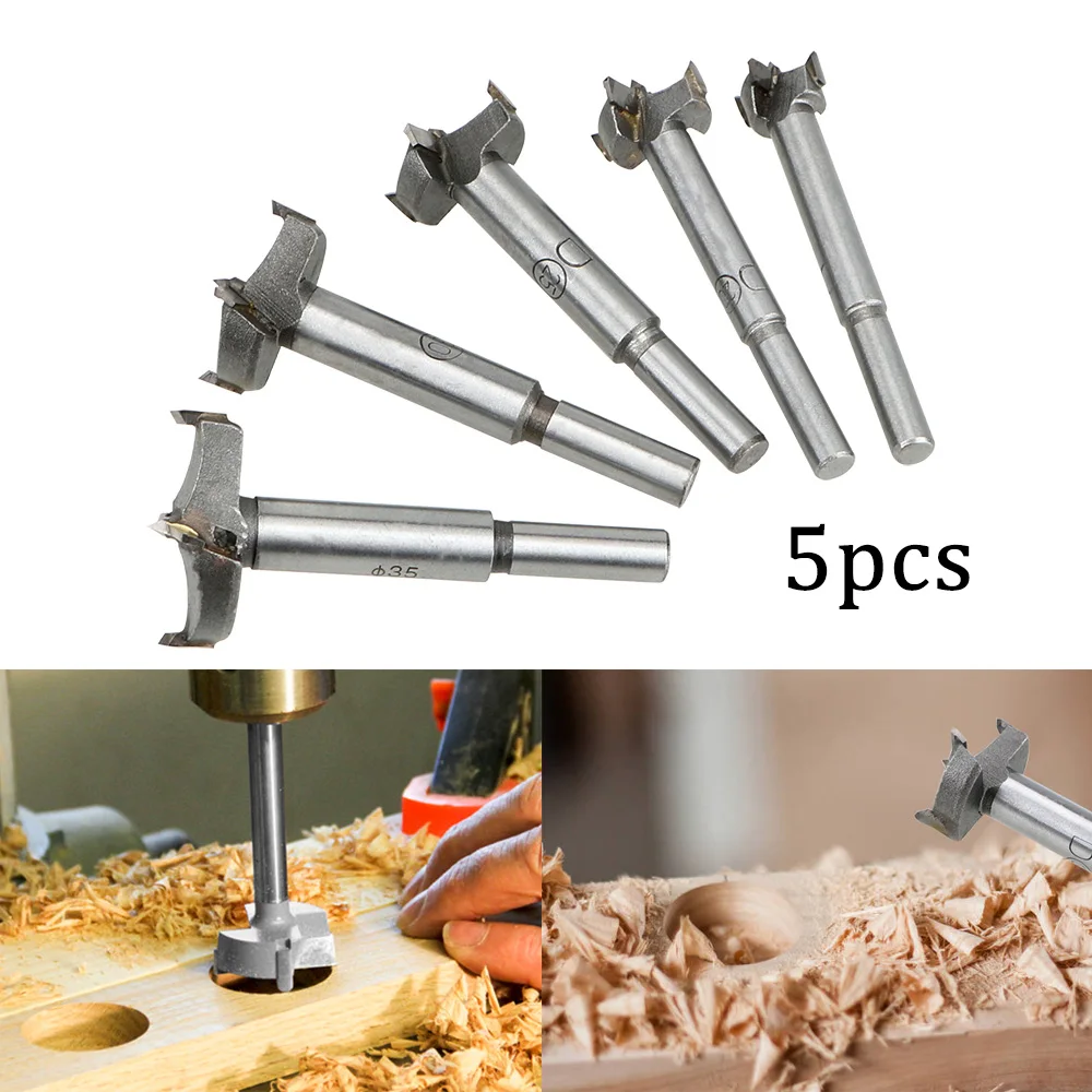 

5PCS 15/20/25/30/35MM Woodworking Tools Hole Saw Cutter Hinge Boring Drill Bits Carbide Drill Bits TippedHinge Hole Opener