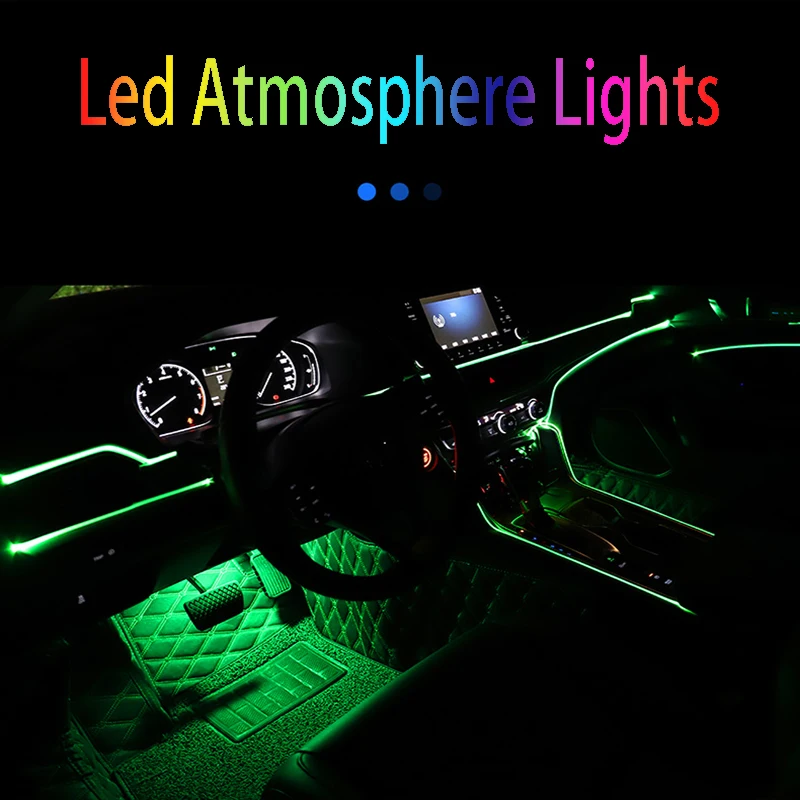 

6M Car Neon Strip Light RGB LED Atmosphere Lights Decorative Door Car Light APP Remote Bluetooth Car Interior Ambient Atmosphere