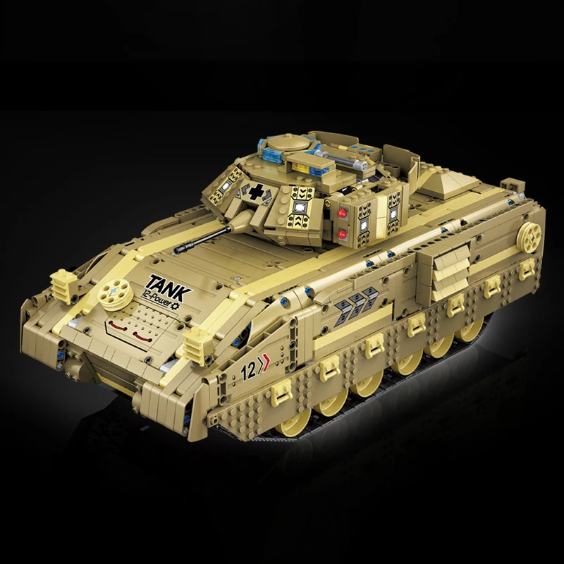 1763 шт RC военный M2A2 боевой танк строительные блоки приложение пульт