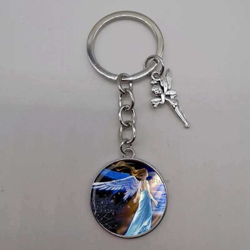 Гламурный Ангел Фея Луна фото брелок ангел ювелирные изделия кулон с дизайном