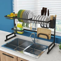 kitchen shelf organizer dish drying rack over sink utensils holder bowl dish draining shelf kitchen storage countertop organizer