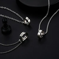 fashion simple titanium steel pendant male personality couple necklace hip hop hipster sweater chain hot sale