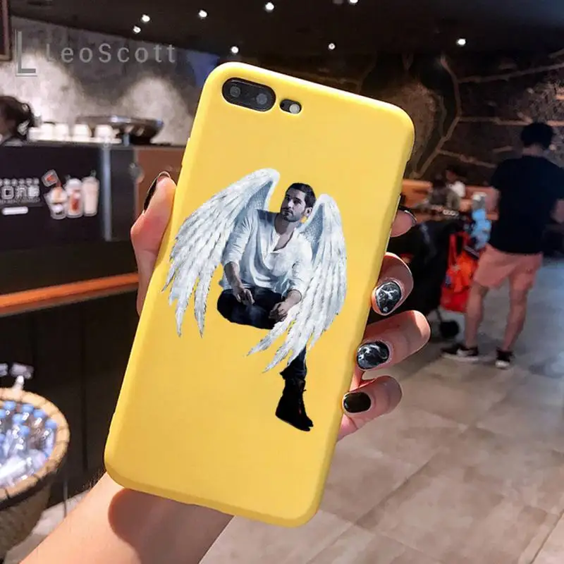 

TV Degenerate angel Lucifer Phone Case Yellow Candy Color for iPhone 6 7 8 11 12 s mini pro X XS XR MAX Plus